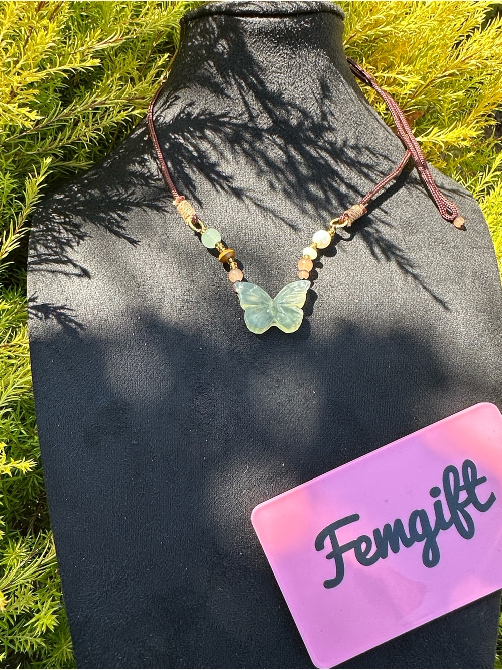 Jade Butterfly Pendant Necklace